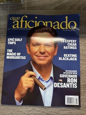 Cigar Aficionado Magazine - Blue Cover Featuring Governor Ron DeSantis